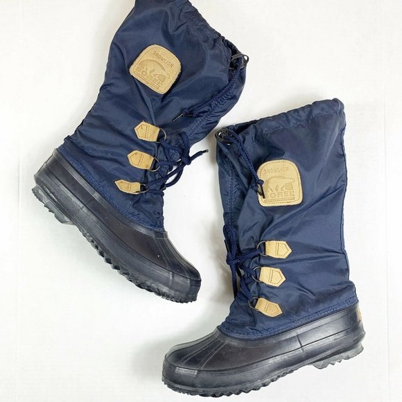 Sorel Shoes - Sorel 8 Snow Boots Snowlion Felt Lined Navy Blue